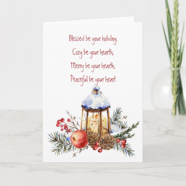 Celtic Blessings Christmas for Anyone Holiday Card (Front)