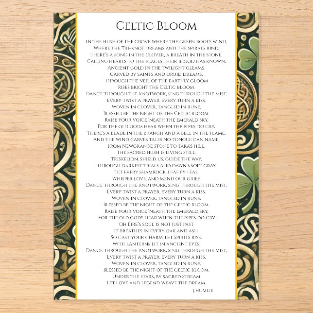Celtic Bloom Acrylic Invitations (Front)