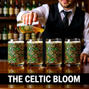 Celtic Bloom Can Glass