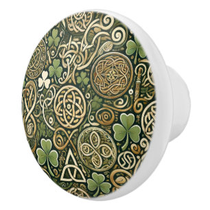 Celtic Bloom Ceramic Knob