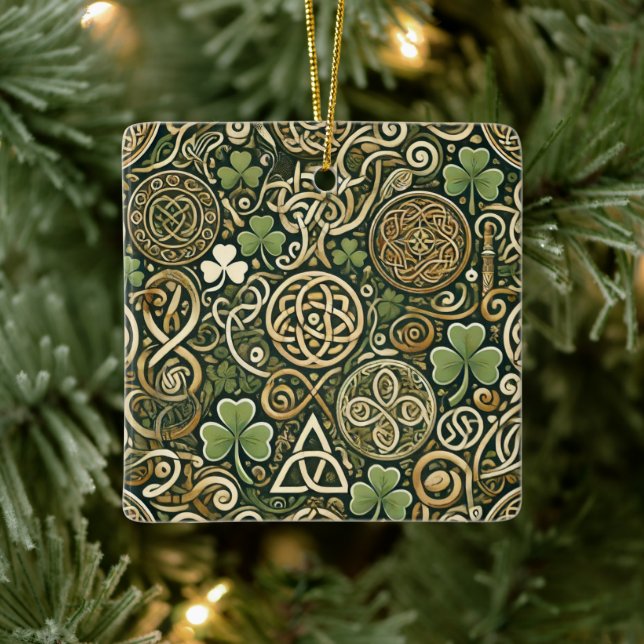 Celtic Bloom Ceramic Ornament (Tree)