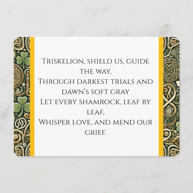 Celtic Bloom Enclosure Card (Front)