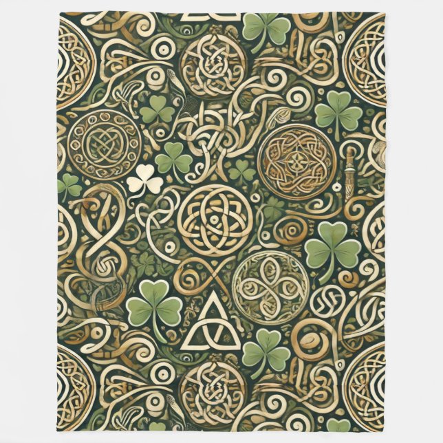 Celtic Bloom Fleece Blanket (Front)