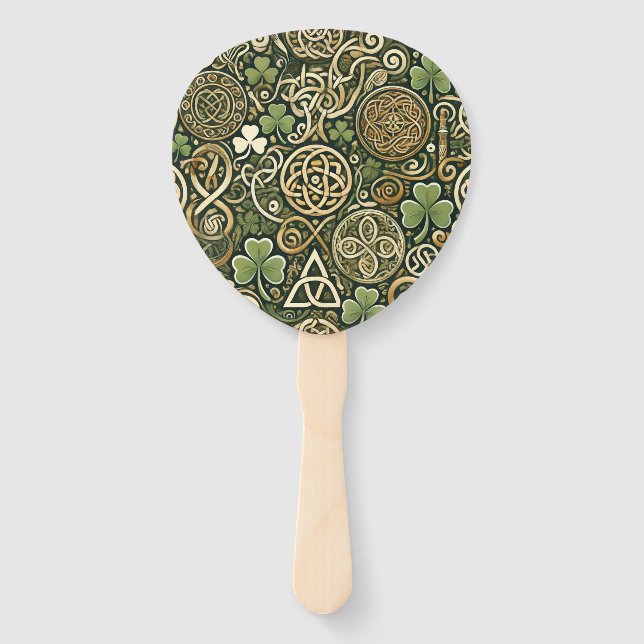 Celtic Bloom Hand Fan (Front)