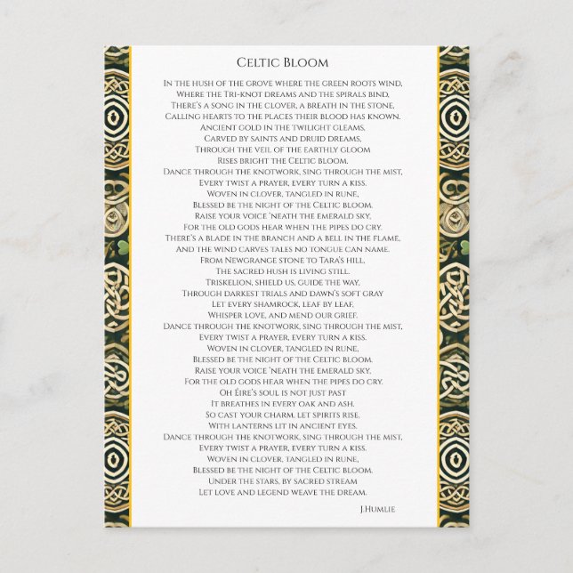 Celtic Bloom Holiday Postcard (Front)