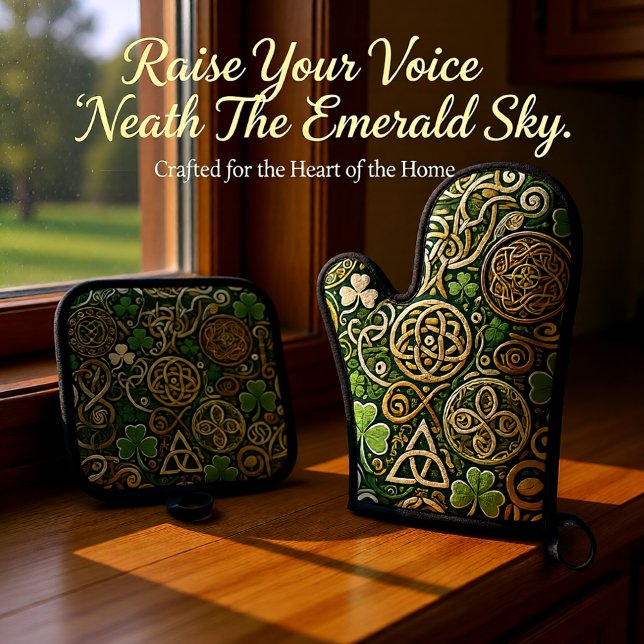 Celtic Bloom Oven Mitt & Pot Holder Set (Creator Uploaded)