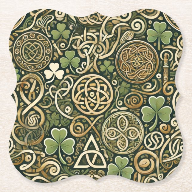 Celtic Bloom Paper Coaster (Front)
