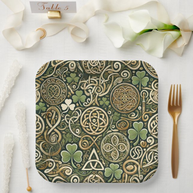 Celtic Bloom Paper Plate (Wedding)