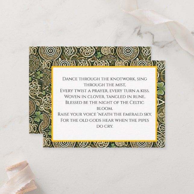 Celtic Bloom Place Card (Front/Back In Situ)
