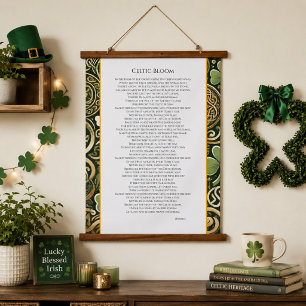 Celtic Bloom Poetry Hanging Tapestry