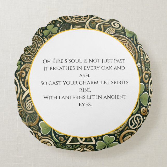 Celtic Bloom Round Cushion (Front)