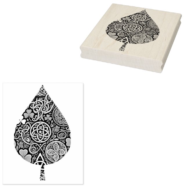Celtic Bloom Rubber Stamp (Stamped)