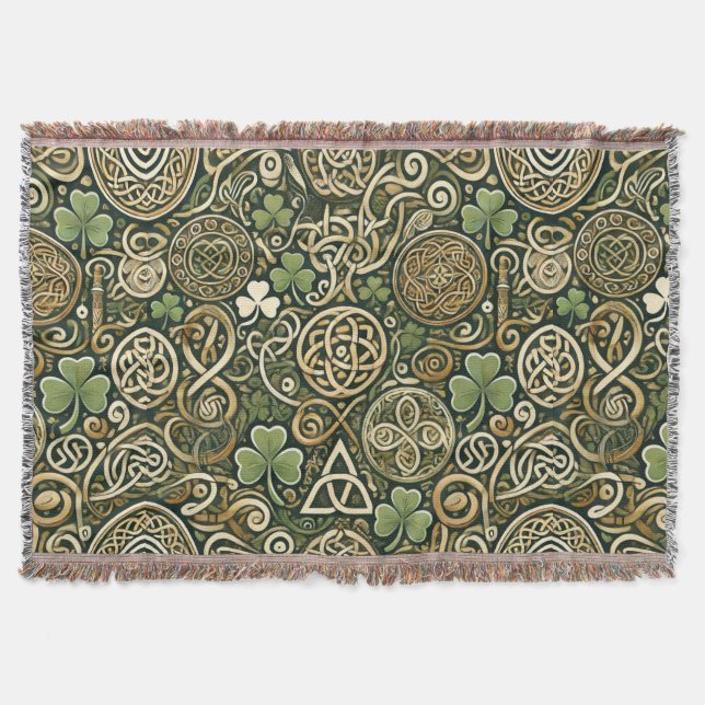 Celtic Bloom Throw Blanket (Front)