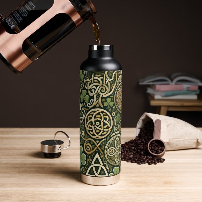 Celtic Bloom Water Bottle (Coffee)