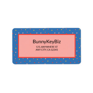 Celtic Blue Mini Hearts Business Company Address Label