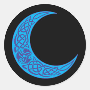 Celtic Blue Moon Classic Round Sticker