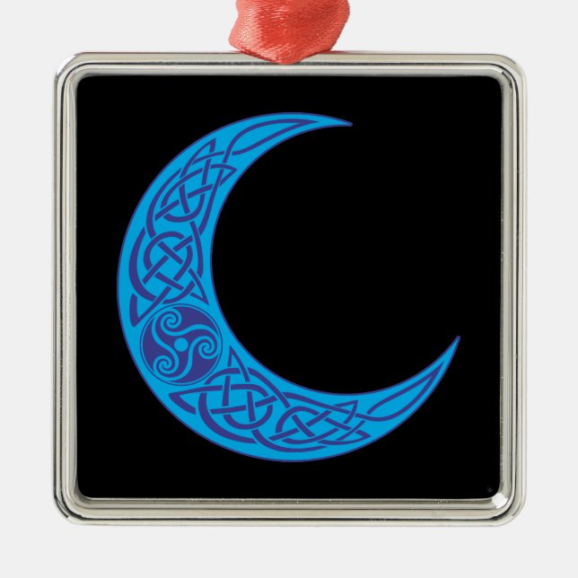 Celtic Blue Moon Metal Tree Decoration (Front)