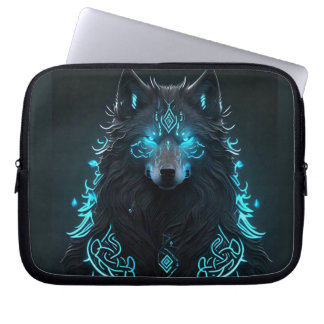 Celtic Blue Wolf Laptop Sleeve