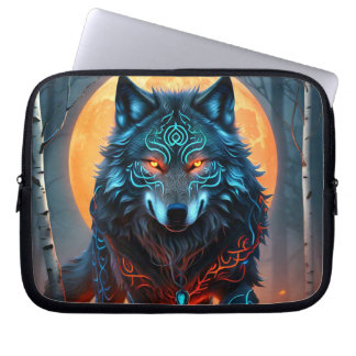 Celtic Blue Wolf Laptop Sleeve