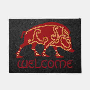 Celtic Boar Design 18" x 24" Door Mat