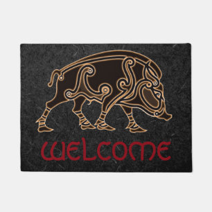 Celtic Boar Design 18" x 24" Door Mat