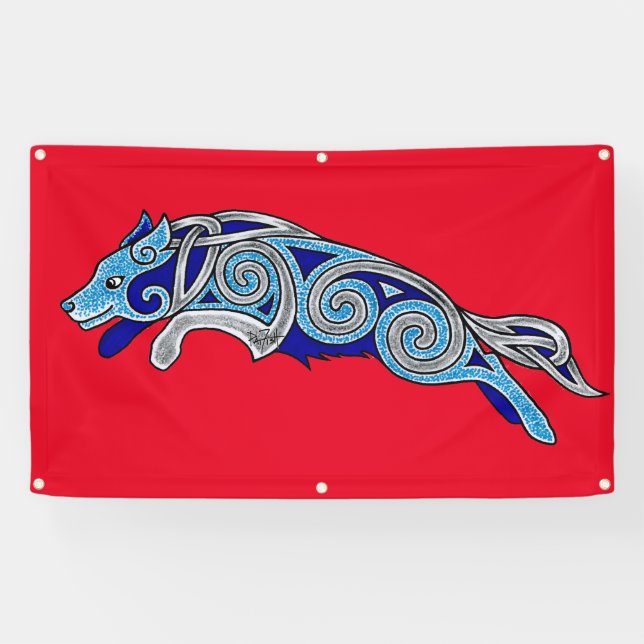 Celtic Border Collie Competitive Agility Dog Banner (Horizontal)