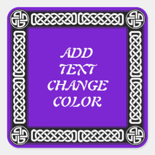 Celtic border on any colour square sticker