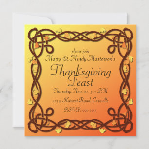 Celtic Border Thanksgiving Dinner Party Invitation