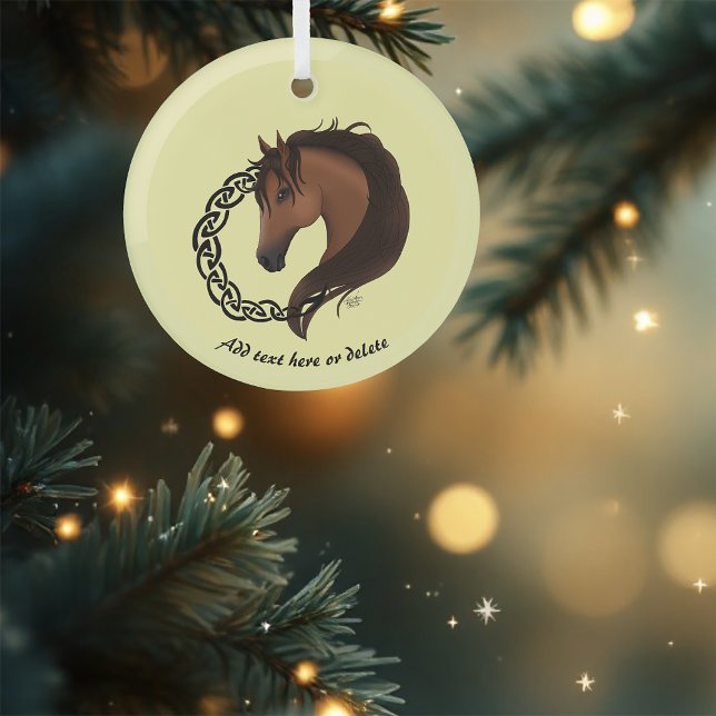 Celtic Brown Horse Yellow Glass Tree Decoration (Creator Uploaded)