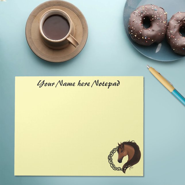 Celtic Brown Horse Yellow Notepad (Creator Uploaded)