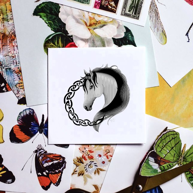 Celtic Brown Horse Yellow Rubber Stamp (Creator Uploaded)