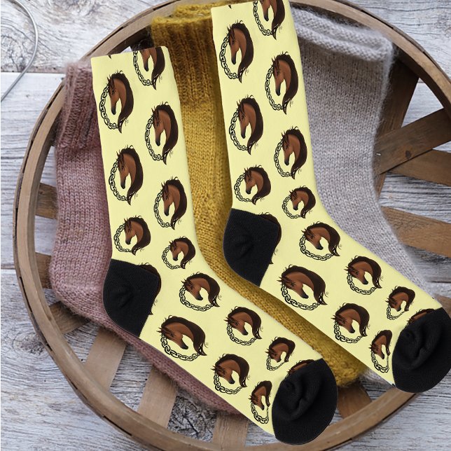 Celtic Brown Horse Yellow Socks (Creator Uploaded)