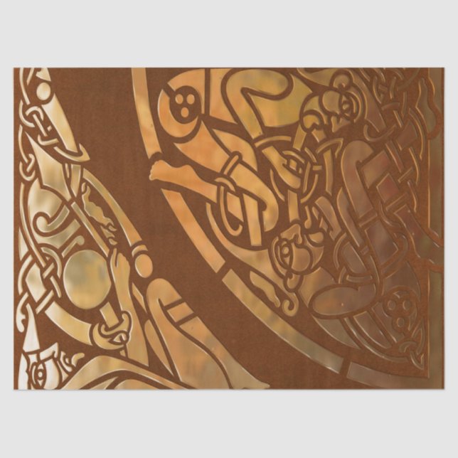 Celtic Brown Suade Tribal Art Tissue Paper (Front)