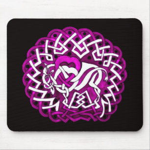 Celtic Buffalo/Bison, pink Mouse Mat