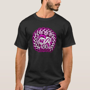 Celtic Buffalo/Bison, pink T-Shirt