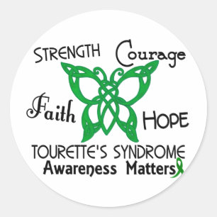 Celtic Butterfly 3 Tourette’s Syndrome Classic Round Sticker