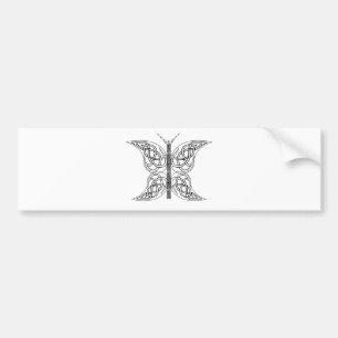 Celtic Butterfly Black and White Bumper Sticker