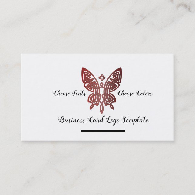 Celtic Butterfly Logo Theme Business Card (Front)