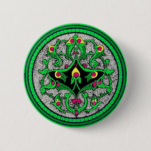 Celtic cartouche 6 cm round badge