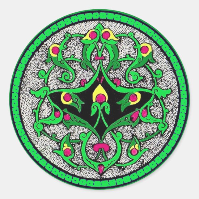 Celtic cartouche classic round sticker (Front)