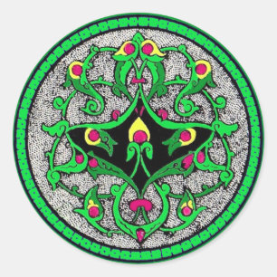 Celtic cartouche classic round sticker