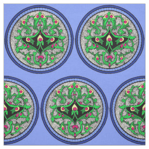 Celtic cartouche print fabric
