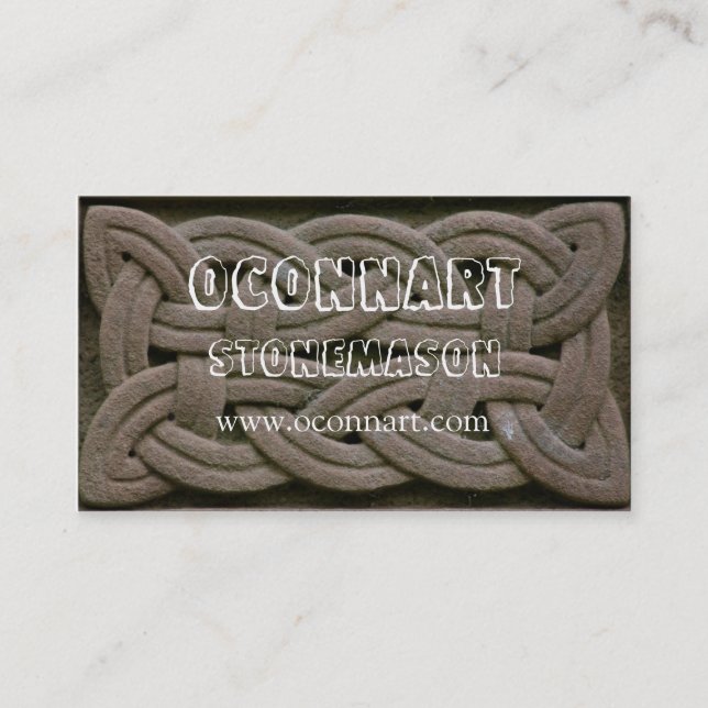 Celtic carved knotwork business card (Front)