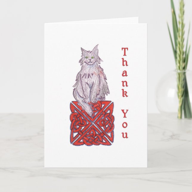 Celtic Cat Thank You Note (Front)