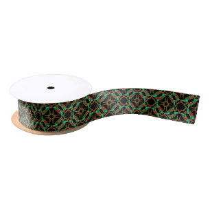 Celtic Christmas Holly Wreath Pattern Satin Ribbon