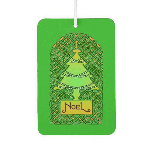 Celtic Christmas Tree Car Air Freshener (Front)