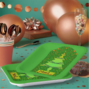 Celtic Christmas Tree Paper Plate