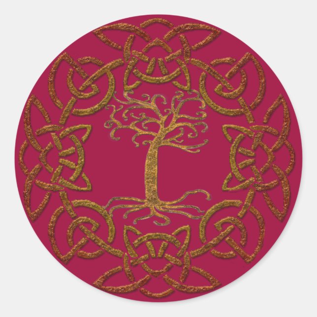 Celtic Circle Tree of Life Irish Collection Classic Round Sticker (Front)