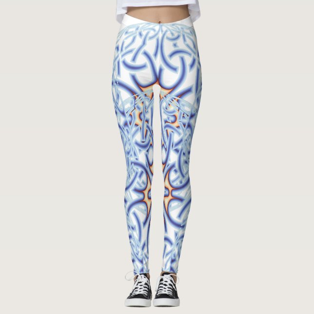 Celtic Circular Motif in Pastel Colours Leggings (Front)