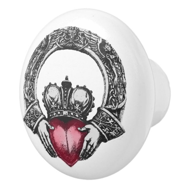 Celtic Claddagh Ceramic Knob (Right)